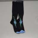 Physix Gear Compression Socks 20-30 mmHg - Men & Women - Running, Nurses, Shin Splints, Flight, Travel (BLACK/ BLUE FLOWER-L/ XL)