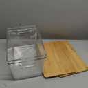 2 Pack  Bag Holder with Bamboo Lid, Stackable Trashbag Dispenser, Extra Large Garbage Bag Holder for Kitchen Laundry Room Under Sink Organization and Storage