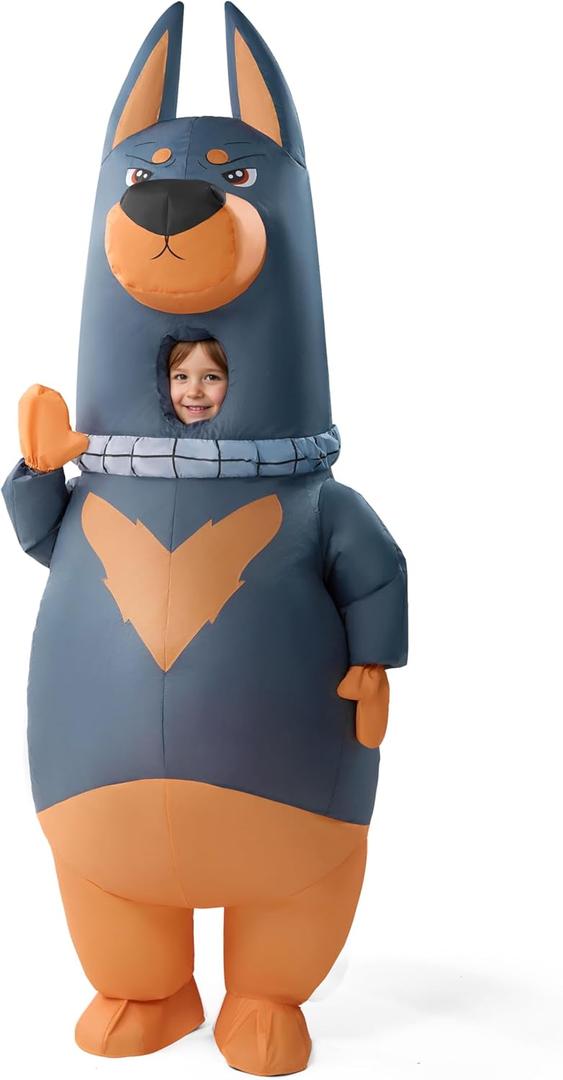 Spooktacular Creations Kids Halloween Inflatable Costumes, Doberman Full Body Blow Up Costumes for Halloween Animal Cosplay Themed Party
