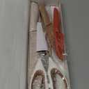 Astercook Knife Set, 13 Pieces Kitchen Knives Set with Healthy Anti-Rust Coating, Dishwasher Safe, Stainless Steel Chef Knife Sets with 6 Blade Guards, Perfect Holiday Gifts for Kitchen (Large, Cream)