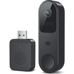 2K HD Battery Doorbell Camera Wireless with Ring Chime, Smart Video Doorbell with Two-Way Talk, Secure Cloud Storage, AI Detection and Instant Alerts, Night Vision, Compatible with Alexa