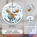Funny Hanukkah Ornaments 2025 - Spiritual Gifts for Women, Jewish Reindeer Christmas Ornament for Kids, Hanging Decor for Hanukkah Decorations Tree, Gifts for Jewish Men Friends Neighbors Mom Coworker