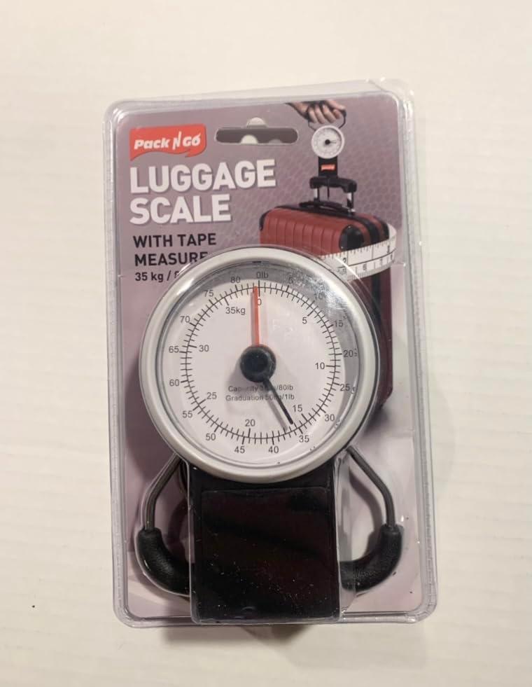 35kg 80lb Travel Luggage Scale Suitcase Fishing Compact Weighing 1M Tape Measure Black