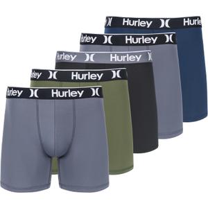 Hurley mens 5 Pack Stretch Boxer Briefs (Small, Charcoal Fern Combo) Hurley mens 5 Pack Stretch Boxer Briefs (Small, Charcoal Fern Combo)