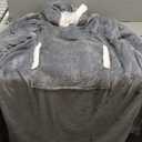 yescool Wearable Blanket Hoodie, Flannel Sherpa Fleece Blanket Sweatshirt for Adults Women Men,One Size Fits All (Grey)