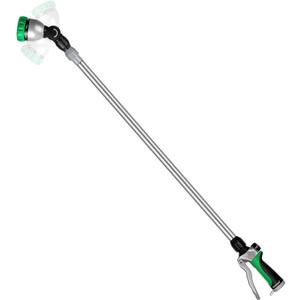 RESTMO 36-60 Metal Watering Wand, Long Telescopic Tube | 180 Adjustable Ratcheting Head | 7 Spray Patterns | Flow Control, Perfect Garden Hose Sprayer to Water Hanging Baskets, Shrubs, Green