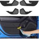 Car Door Anti Kick Pad for Subaru Crosstrek 2024 2025 Accessories Carbon Fiber Style Leather Sticker Door Sill Protector Cover Edge Guard Side Mat Interior Decoration Dirty Stickers (Set of 4)