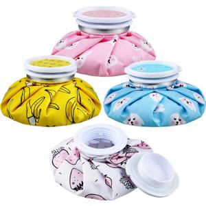 Honoson 4 Pack Reusable Ice Pack and Hot Water Bag for Adults for Hot & Cold No-Leak Elastic Breathable Ice Bag(Cute Fruit Style)
