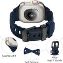 Rugged Silicone Bands Compatible with Apple Watch Ultra 3/2/1 Band 49mm 46mm 45mm, Durable Adventurous Sport Rubber Strap with Metal Clasp for iWatch Series 11 10 9 8 7 SE(Blue, 42mm/44mm/45mm/46mm/49mm)