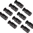 PATIKIL Garden Flag Stoppers, 12 Pack Plastic Spring Stops Accessory Anti-Wind for Yard Flag Stand Poles, Black