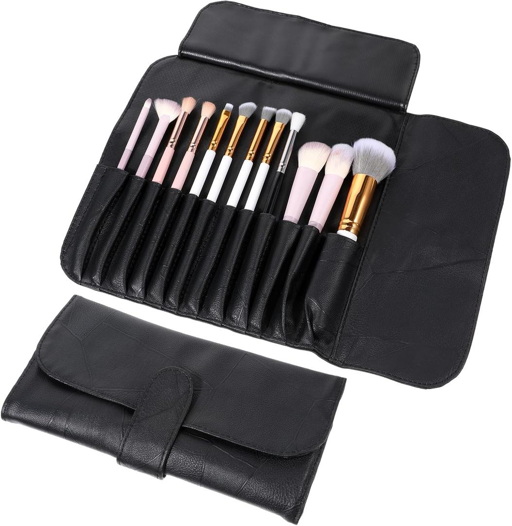 Makeup Brush Roll, Makeup Brush Holder Case, Travel Makeup Brush Holder Makeup Brush Pouch, Portable PU Leather Cosmetic Brushes Bag Makeup Brush Roll, Makeup Brush Holder Case, Travel Makeup Brush Holder Makeup Brush Pouch, Portable PU Leather Cosmetic Brushes Bag