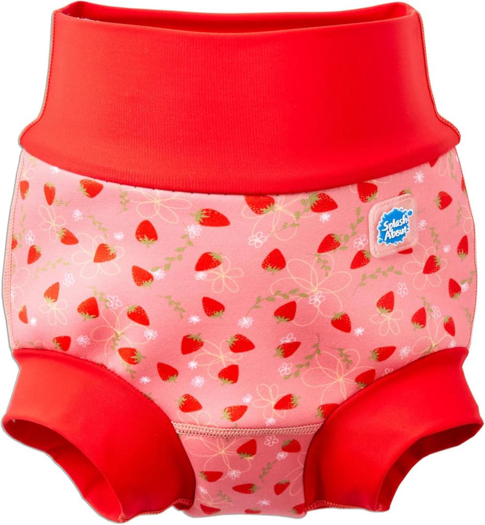 Splash About Happy Nappy Duo Reusable Swim Diaper, Strawberry Field, 3-6 Months