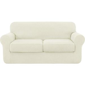 SUBRTEX 3 Piece Sofa Cover High Stretch Couch Slipcover for 2 Cushion Soft Sofa Slipcover Loveseat Cover Jacquard Fabric Furniture Covers with Elastic Bottom Machine Washable(Ivory,Loveseat) SUBRTEX 3 Piece Sofa Cover High Stretch Couch Slipcover for 2 Cushion Soft Sofa Slipcover Loveseat Cover Jacquard Fabric Furniture Covers with Elastic Bottom Machine Washable(Ivory,Loveseat)