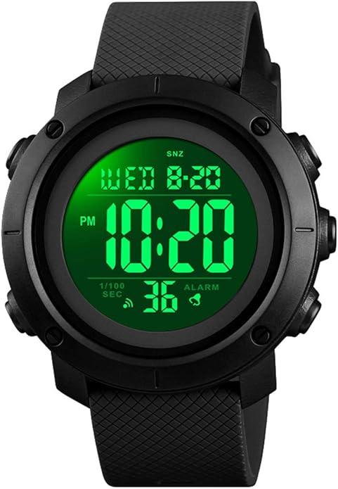 Big Boys Digital Watch Sports Teen Waterproof Military Back Light Watch for Teenagers Boys Ages 11-18 Black