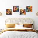 Colorful Abstract Wall Art Multi Color Graffiti Canvas Pictures Bedroom Wall Decor Watercolor Fantasy Splash Liquid Prints Painting Contemporary Artwork Kitchen Living Room Home Decoration 12x12" 4Pcs