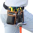 Tool Belt,Genuine Leather Tool Pouch,Detachable & Adjustable Single Side Tool Belt Pouch for Electrician,Carpenter,Construction,Work Apron,Utility Belt.