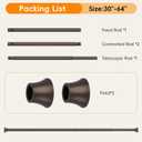 Bronze Shower Curtain Rod, Shower Tension Rod Adjustable 30 To 64 Inch,Shower Curtain Rods Spring Tension For Bathroom No Drilling No Rust