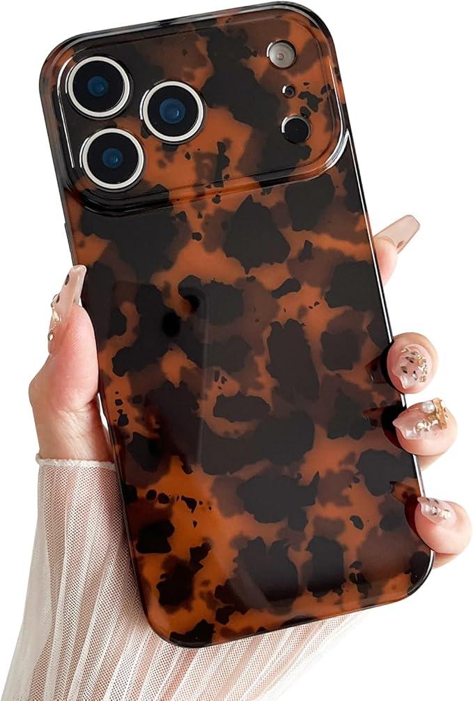 Compatible with iPhone 17 Pro Max Case, Tortoise Shell Retro Amber Brown Cheetah Print Leopard, Fashion Soft TPU Protective Case for Women Compatible with iPhone 17 Pro Max 6.9 '', Color1