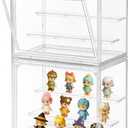2-Pack Acrylic Display Case for Collectibles, Modular 3-Tier Display Box with Magnetic Door, Stackable Figure Cabinet Compatible with Popmart, Fits Funko Pop & 1:24 Diecast Cars