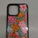 Compatible for iPhone 13 Case Cute Aesthetic - Durable Fashion Funny Phone Case - Girly Passion Flower Pattern Print Cover Design for Woman Girl 6.1 inches Black