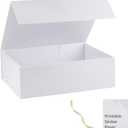 White Extra Large Gift Boxes With Lids, Includes Ribbon And Diy Printable Sticker Paper, Bridesmaid Proposal Box, Magnetic Gift Box For Birthday, Wedding, Graduation