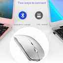 Bluetooth Wireless Mouse for Laptop mac MacBook ipad MacBook air MacBook pro pc Desktop Computer Windows Chromebook Notebook (Silver)