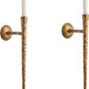 Vintage Brass Wall Candle Sconces Set of 2, 23" Iron Candle Holder