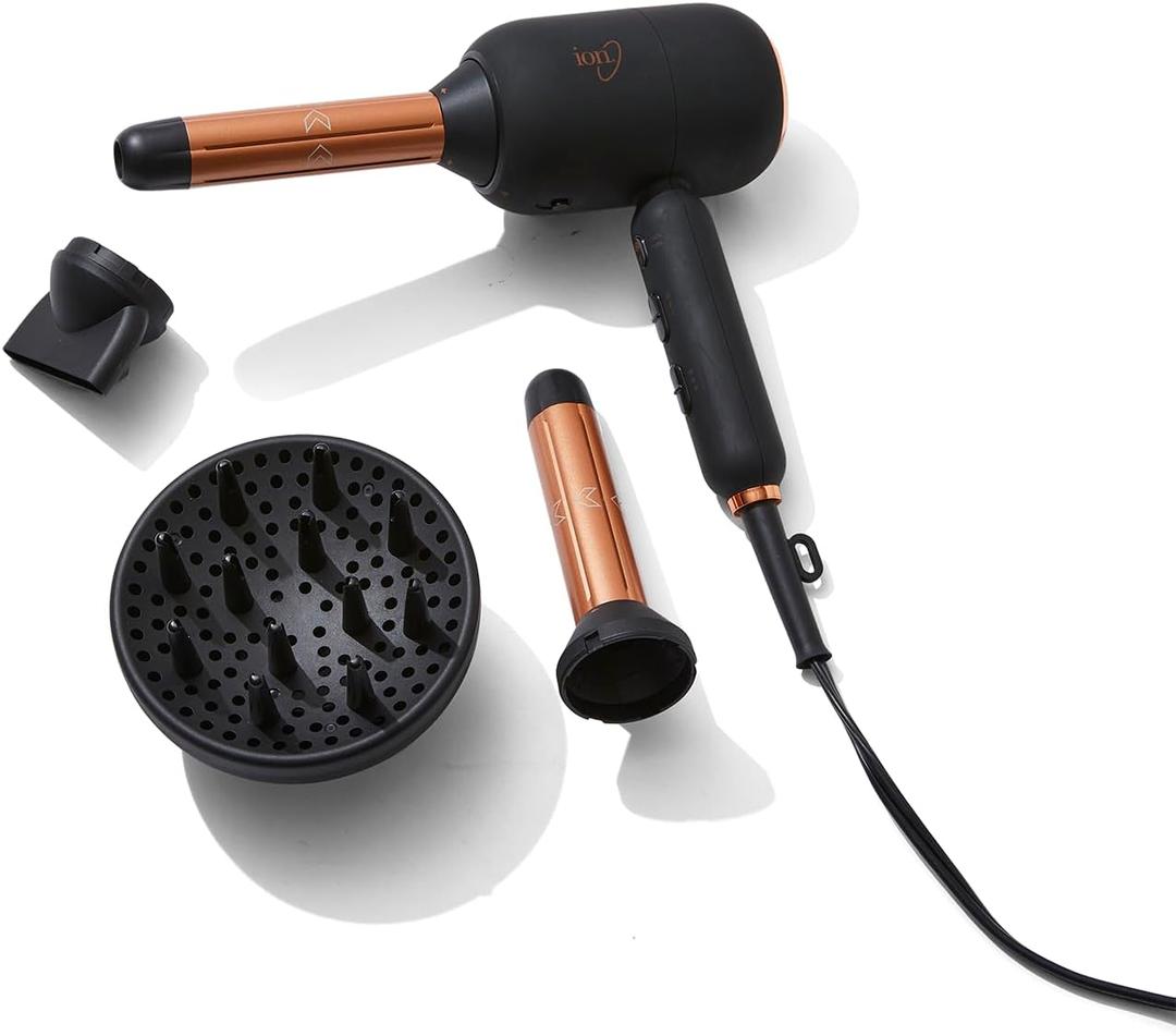 ion Luxe 4in1 Autowrap Airstyler Interchangeable Hair Dryer & Curler for All Hair Types