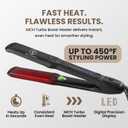 Black Germanium Flat Iron Hair Straightener 1.25 Floating Plates, Ionic Fast-Heat MCH, Digital 180450F, Frizz Control, 60-Min Auto Shutoff, 8.5-ft Swivel Cord, Salon Professional