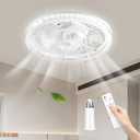 Ceiling Fans with Lights,Socket Fan Light with Remote Control,Dimmable Brightness 3000K-6500K Memory,3 Fan Speeds,2200 Lumens LED Quiet Ceiling Fans Perfect for Small Spaces, Bedrooms, Home Offices
