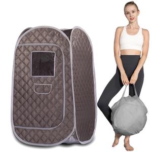 Smartmak Portable Steam Sauna Tent, Full Body Foldable One Person Spa Room for Detox Therapy Without Steamer (33.49 * 33.49 * 55.16in Darkgrey)
