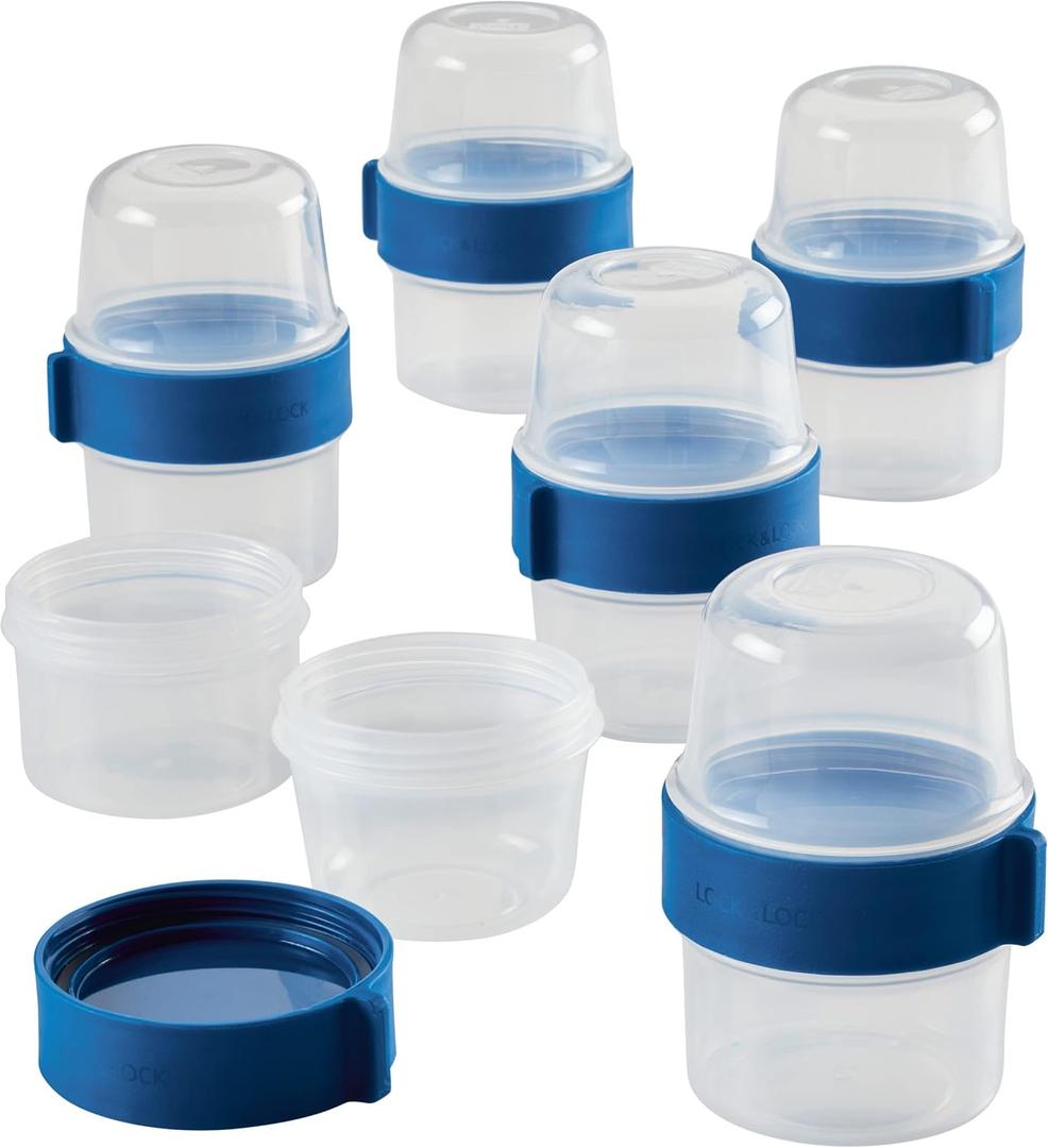 LOCK & LOCK LocknLock Easy Essentials Twist Two Way Container Food Storage Bin, BPA-Free/Dishwasher Safe, 12-Piece Set, Clear