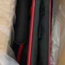 Medline Ultra Lightweight Transport Wheelchair for Adults, Foldable, 19-Inch Seat Width, Red Frame, Black Upholstery