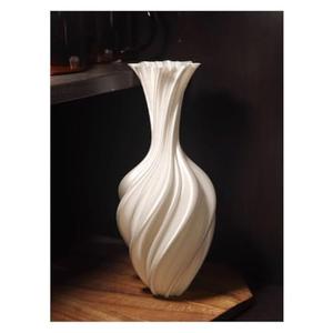 Modern Nordic Minimalist 3D Printed Vase - 10.2" Silk Gloss Luxeury Flower Vase, Sculptural Twisted Design Perfect for Pampas Grass, Living Room, Office Decor, Home Decor(Pearl White) (1)