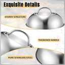 3 Pcs 9 Inch Cheese Melting Dome Round Basting Cover Stainless Steel Griddle Dome for Flat Top Griddle Grill, Kitchen Accessories Indoor or Outdoor