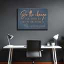 Inspirational Office Canvas Wall Art Blue and Gold Motivational Quotes Inspiring Paintings, Pictures Wall Decor Posters Prints Artwork for Bedroom Living Room Home Decoration