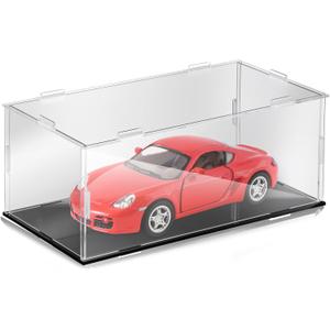 DoubleFill 1 Pcs Clear Acrylic Display Case for 1: 24 Model Car Requires Installation Acrylic Display Box with Black Base Model Storage Case Stands for Toy Car Collectibles