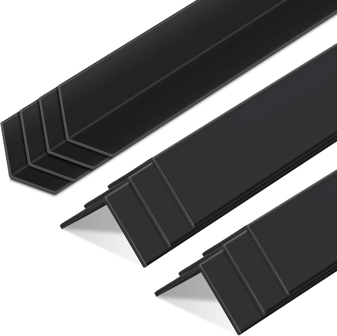 Sasylvia 10 Pcs 1/2 x 48 Inches Wall Corner Protector Guards, Avoid Scratching Scuffs, Black Vinyl Corner Trim Molding, Easy Install & Cleaning for Door Countertop Furniture Cabinet Protection