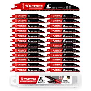 25-Pack,6-inch,14/18 TPI,Cobalt Bi-Metal Automatic Dismantling Sawzall Blades for Metal, 6 14/18 TPI Reciprocating Saw Blades Replace Milwaukee and Diablo sawzall Blade