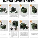 Outdoor Cat House Feral Cat Shelter,Outside Waterproof Cat House for Outdoor/Indoor Cats, Insulated Cat Bed for All Seasons with Cozy Cushion Easy to Assemble Olive Green