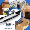 ARANA Gas Struts 15 inch 40 lbs with Brackets(Non-Detachable), Gas Shocks Lift Lid 15", Hydraulic Lift Gas Springs Fits Cabinets Door Storage Box Lid Toolbox Custom Window(Fit 32-44 lbs Lid), 2 Pcs