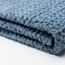 ONSEN Waffle Bath Towel Set – 3-Piece Lightweight Cotton Towels for Bathroom – Bath, Hand and Face Towels – Quick Dry, Absorbent, Soft – Ideal for Guest, Travel or Home – Denim Blue