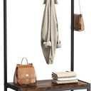 DUMOS Hall Tree with Shoe Bench and Coat Rack, Entryway Bench with Shoe Storage and Hooks, 4-in-1 Coat and Shoe Rack for Entryway, Mudroom Storage Organizer with Shelves (Brown)