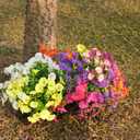 Fanfantoey Artificial Flowers for Outdoor, UV Resistant Fake Plants Outside Decoration, 14 Pcs Realistic Silk Morning Glory Faux Flowers for Porch Patio Gardens Home Decor(14, 4 Mixed)