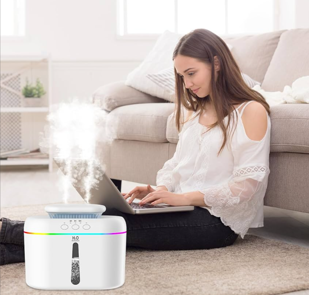 2L Humidifiers For Bedroom Large Room Home Ultraquiet 28 Db Quiet Supersized Cool Mist Air Humidifier For Baby Nursery, Dual Nozzie, Easy To Clean & Fill, 7 Color Nightlight