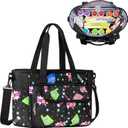 Bingo Bag with Pockets, Bingo Dauber Dabber Bag with Shoulder Strap for Bingo Game Accessories and Supplies, Black