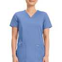 Cherokee Women's V-Neck Top, Ciel Blue, Medium