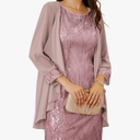 GRACE KARIN Women's Sequin Dress - Wedding Guest & Mother of The Bride Formal Dress - Two Piece Knee Length,S