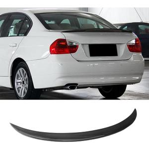 KHK E90 Rear Spoiler, Carbon Fiber Pattern Rear Trunk Spoiler Wings, ABS Material M3 Style Rear Spoiler Wing Lid Fits for 2006-2011 BMW E90 3-Series 4 Door Sedan & 2008-2011 for BMW M3 Sedan