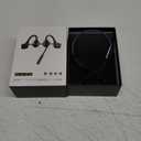 Bone Conduction Headphones with Mic, Bluetooth 5.3, Open-Ear Headphones with Noise-Canceling Rotated Boom Microphone, Wireless Headset Sweatproof Earphones for Working, Running, Driving(Black)